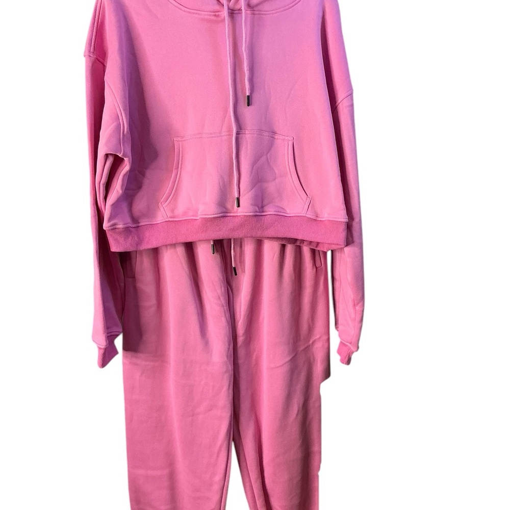 Pink Hoodie and Sweatpants Set